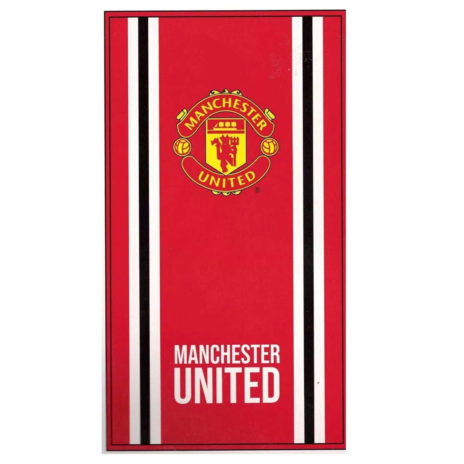 manchester united fc core stripe beach / bath towel